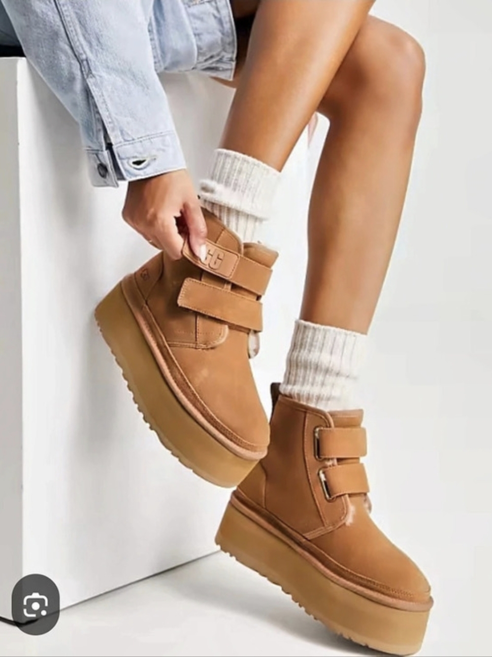 UGG Neumel Strap Platform Boots Size 9